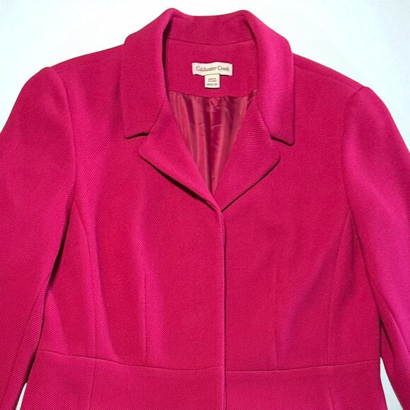 Coldwater Creek Blazer Jacket Sz M 10-12 Berry Pink Textured Lined Button Career - Picture 6 of 12